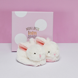 Погремушка-пинетки Bunny Pink от бренда Doudou et Compagnie
