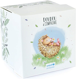 Игрушка Ежик – комфортер и держатель для пустышки в подарочной коробке от бренда Doudou et Compagnie