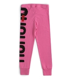 Легинсы ярко-розового цвета с надписью от бренда NuNuNu