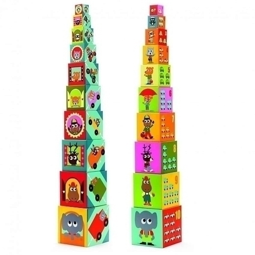 Кубики-пирамида Машины 10 эл от бренда Djeco