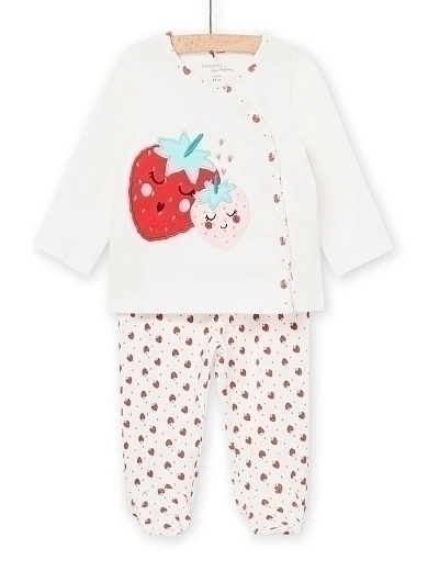 Пижама с ползунками клубничка от бренда DPAM