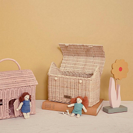 Корзина Домик соломенного цвета от бренда Olli Ella