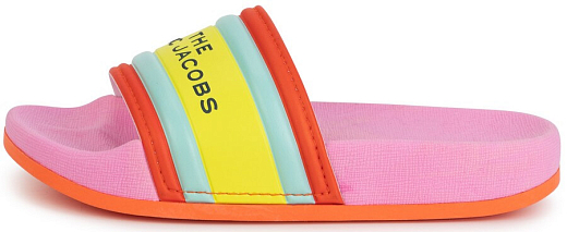 Сланцы розовые с разноцветными полосками от бренда LITTLE MARC JACOBS