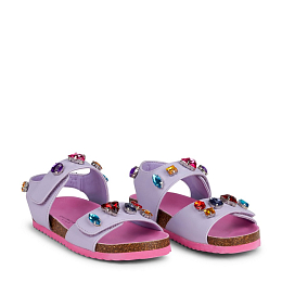 Сандалии фиолетовыми с крупными стразами от бренда Stella McCartney kids