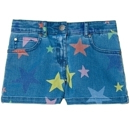 Шорты джинсовые с разноцветными звездами от бренда Stella McCartney kids