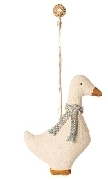 Текстильная елочная игрушка "Гусь", с голубым шарфиком от бренда Maileg