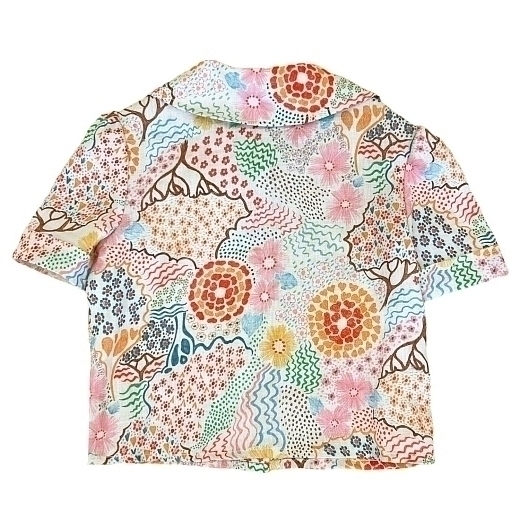 Рубашка льняная на пуговицах с принтом цветов от бренда Raspberry Plum