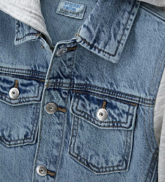 Куртка джинсовая с трикотажными рукавами от бренда Original Marines