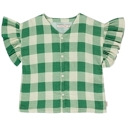 Блузка в клетку бело-зеленая от бренда Tinycottons