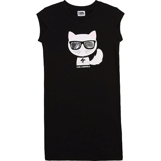 Платье-футболка черного цвета от бренда Karl Lagerfeld Kids