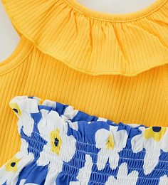 Майка желтого цвета и шорты с цветочным принтом от бренда Original Marines