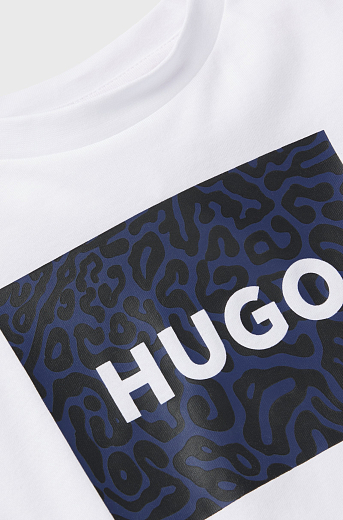 Футболка Animal-print logo от бренда HUGO Белый