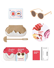 Очки JUNIOR Oval Sunglasses-Breakfast Art-Apricot от бренда Olivio and Co