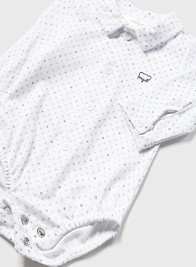 Боди - рубашка с мелкий горох от бренда Mayoral