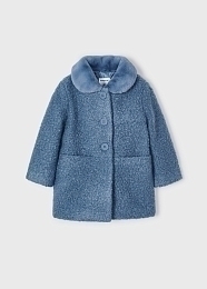Пальто прямого кроя синее от бренда Mayoral