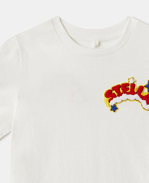 Футболка с нашивками Stella от бренда Stella McCartney kids Молочный