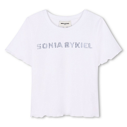 Футболка White с надписью от бренда SONIA RYKIEL Белый