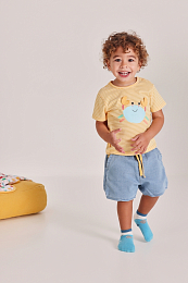 Футболка в полоску с крабом и шорты от бренда Boboli