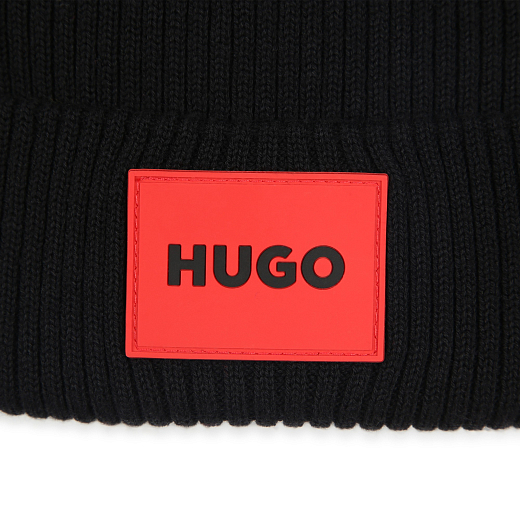 Шапка черная Red Logo от бренда HUGO