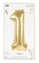 Воздушный шар Цифра 1 Gold 36 см от бренда Tim & Puce Factory