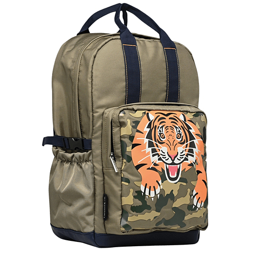 Рюкзак хаки с тигром Large от бренда Caramel et Cie