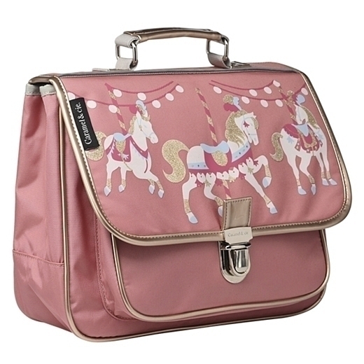 Портфель розовый с лошадками маленький Small от бренда Caramel et Cie