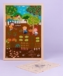 Деревянный пазл «В саду» от бренда Apli Kids