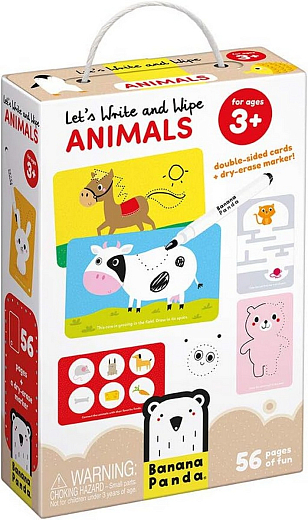 Обучающие карточки с заданиями Животные от бренда Banana Panda