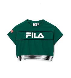 Футболка кроп Green с надписью от бренда Original Marines Зеленый