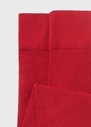 Колготки красного цвета в однотонный горох от бренда Abel and Lula