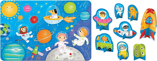 Пазл с фигурами Космос от бренда Banana Panda