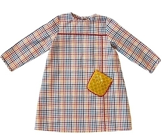 Платье в клетку с желтым карманом от бренда Mum of Six