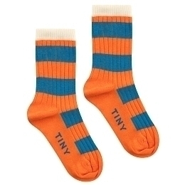Носки с оранжево-синими полосками  малышковые от бренда Tinycottons