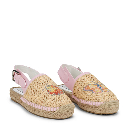Эспадрильи бежево-розовые с бабочкой от бренда Stella McCartney kids