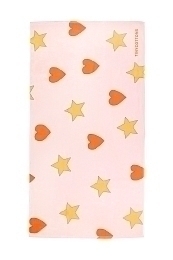 Полотенце розовое со звездами и сердечками от бренда Tinycottons