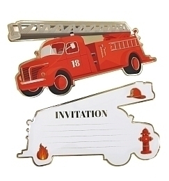 Пригласительные открытки Пожарные 8 шт от бренда Tim & Puce Factory