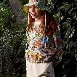 Свитшот с цветочными и звездными узорами от бренда Stella McCartney kids