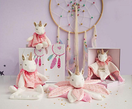 Игрушка Единорог – комфортер в подарочной коробке от бренда Doudou et Compagnie