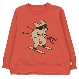 Свитшот оранжевый с изображением собаки от бренда Tinycottons