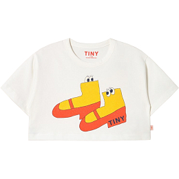 Футболка-кроп WORM GRAPHIC от бренда Tinycottons Белый