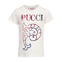 Футболка Fish от бренда Emilio Pucci Молочный