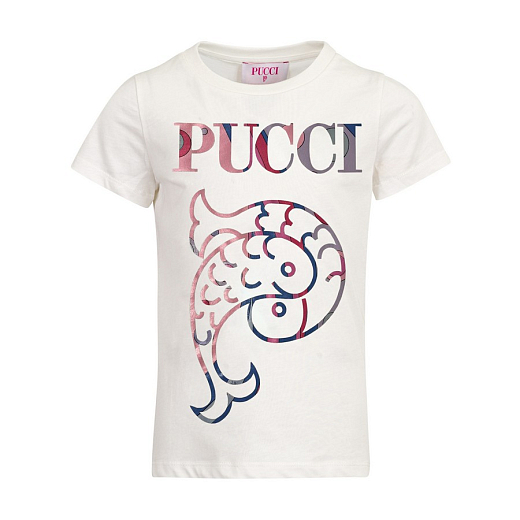 Футболка Fish от бренда Emilio Pucci Молочный