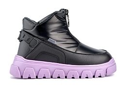 Ботинки-дутики черно-фиолетовые от бренда Jog dog