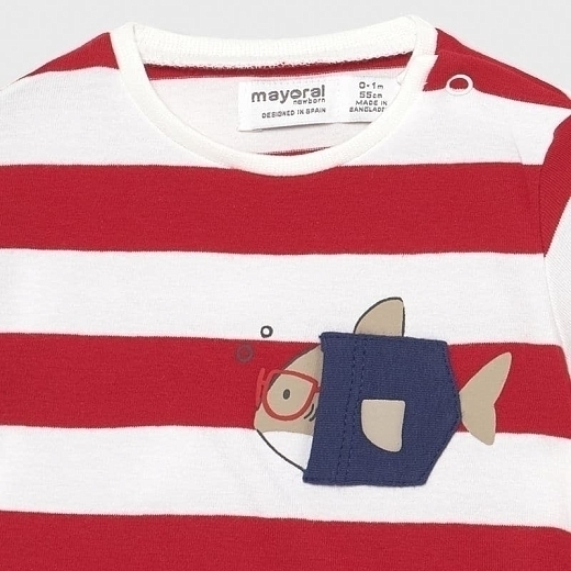 2 футболки с принтом акулы от бренда Mayoral Красный Белый