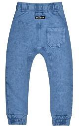 Джоггеры синего цвета с винтажным эффектом от бренда MINIKID