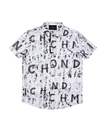 Рубашка с контрастными надписями от бренда JOHN RICHMOND