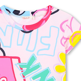 Футболка с разноцветным принтом от бренда Billieblush Розовый