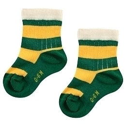 Носки в желто-зеленую полоску малышковые от бренда Tinycottons