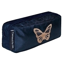 Пенал-косметичка с бабочкой синий от бренда Caramel et Cie