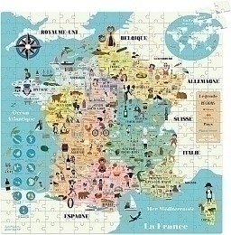 Пазл "Карта Франции" от бренда Vilac